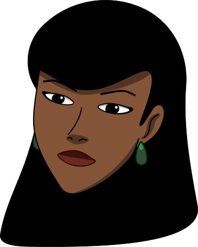 Woman head (dark) clipart