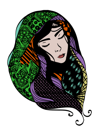 Woman Head Scarf - Colour Remix clipart