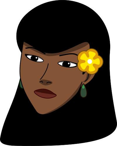 Woman head with flower clipart