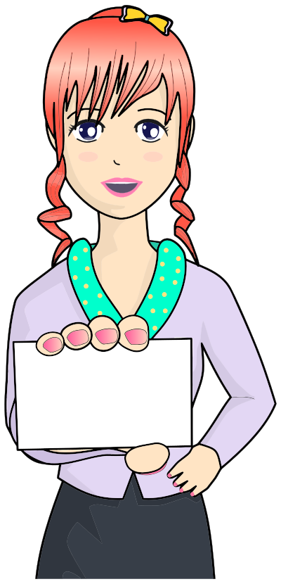 Woman Holding Card By pinterastudio clipart