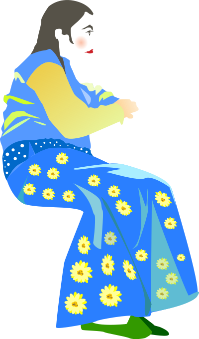Woman in a Blue Dress clipart