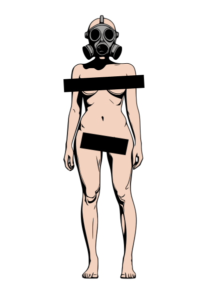 Woman in a Gas Mask clipart