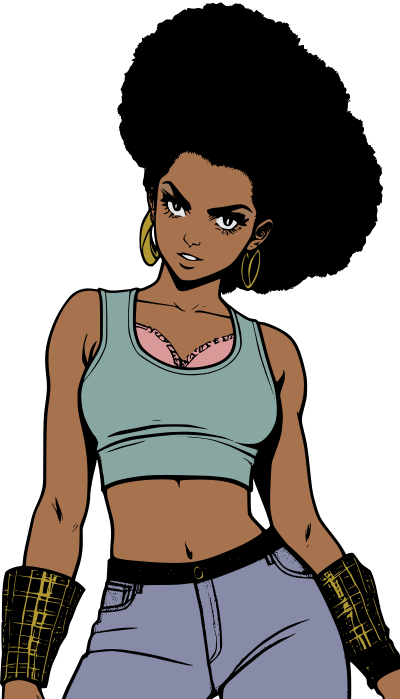 Woman in Afro - Colour Remix clipart