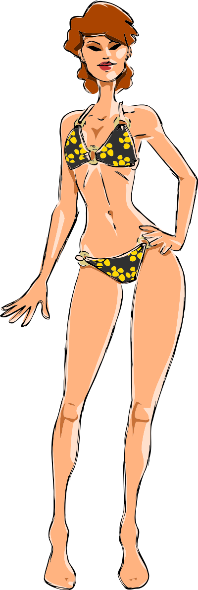 Woman in bikini 3 clipart