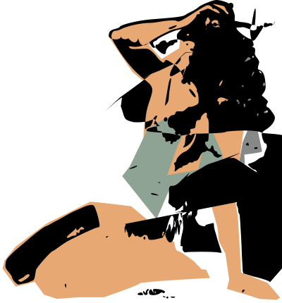 Woman in distress. clipart