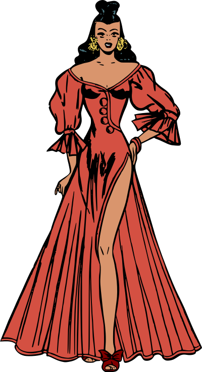 Woman in dress clipart
