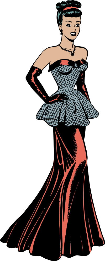 Woman in elegant dress clipart