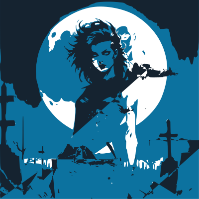 Woman in graveyard clipart