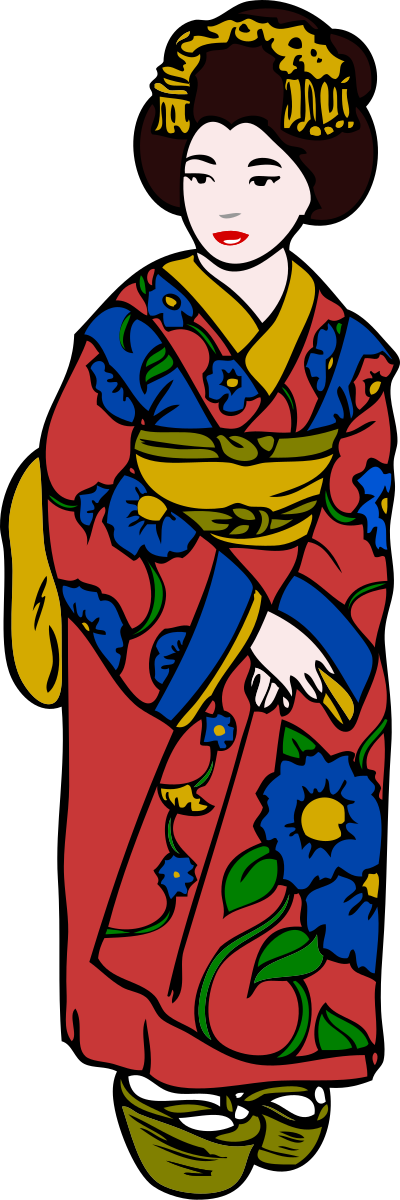 Woman in Kimono clipart