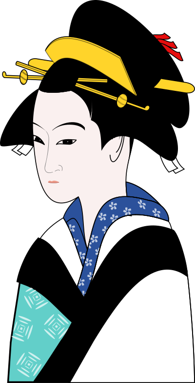 Woman in Kimono Simpler clipart