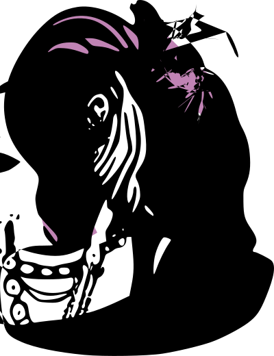 Woman in purple hair clipart