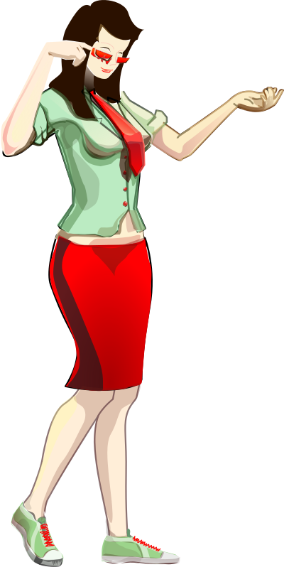 Woman in red clipart