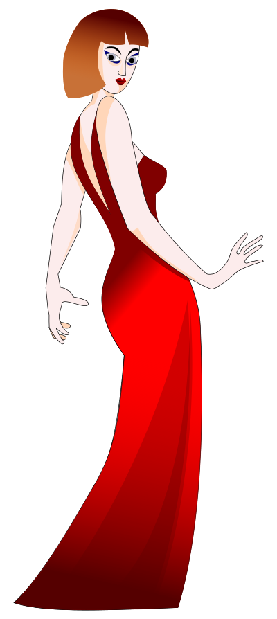 Woman In Red Dress clipart