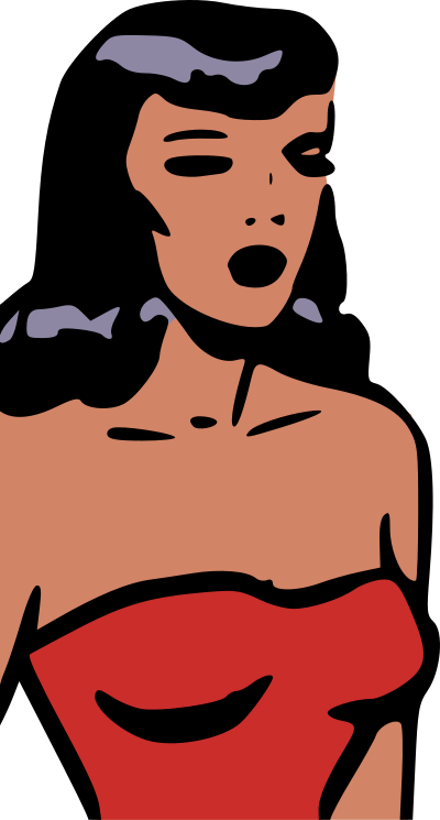 Woman in red dress clipart