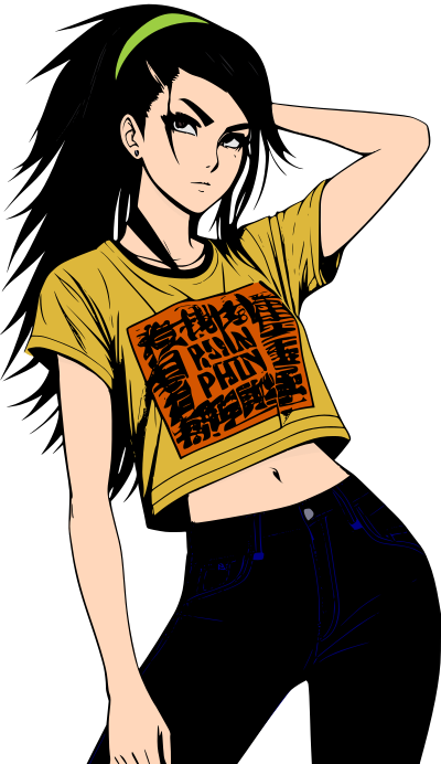 Woman in T-shirt - Colour Remix clipart