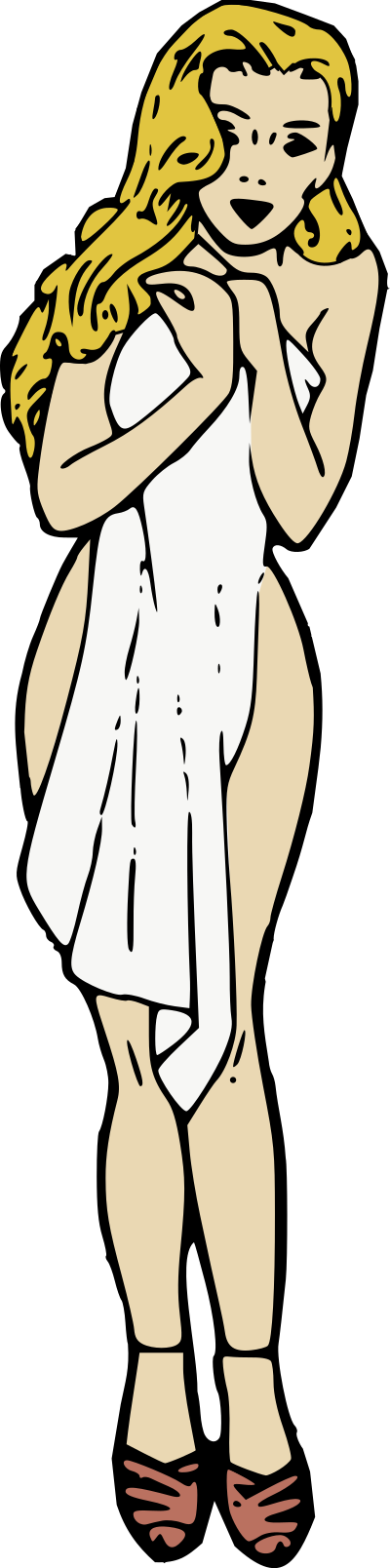 Woman in towel clipart