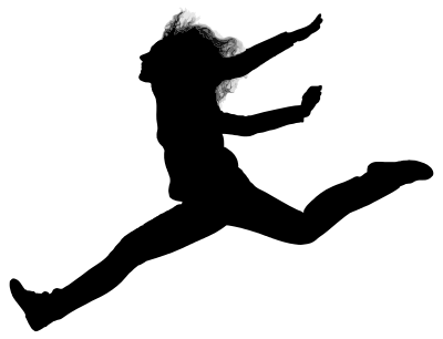 Woman Jumping Silhouette clipart