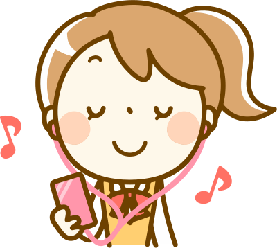 Woman listening to music (#1) clipart