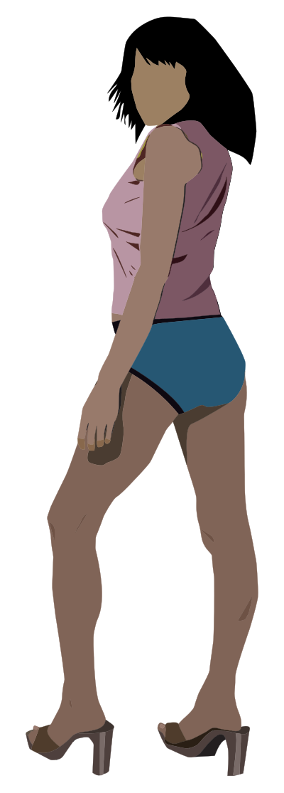 Woman Looking Back clipart