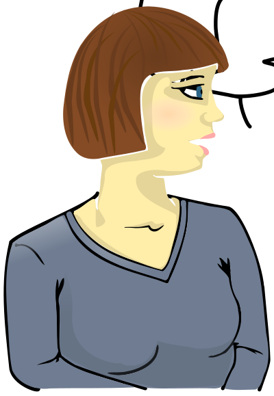 Woman looking sideways clipart