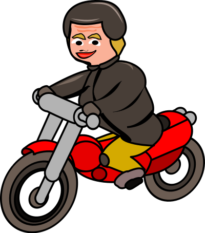 Woman on motorbike clipart