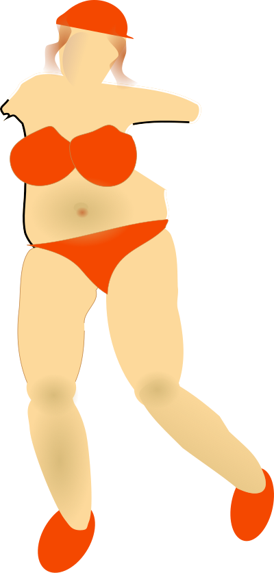 Woman on the beach clipart