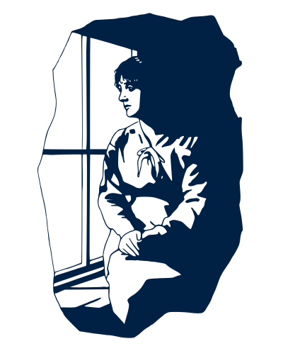 Woman Outlined in a Window clipart