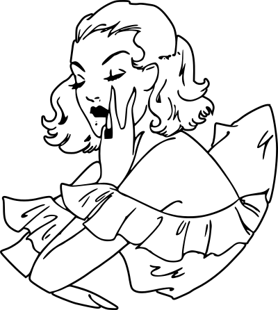 Woman Outside A Circle clipart