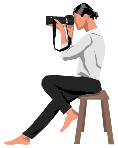 Woman Photographer On Stool clipart