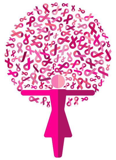 Woman Pink Ribbons Tree clipart