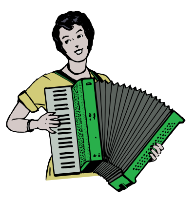 Woman Playing Accordion - Colour Remix clipart