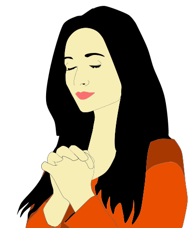 Woman Praying Illustration clipart