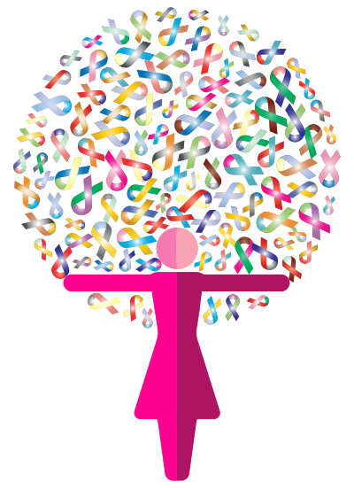 Woman Prismatic Ribbons Tree clipart