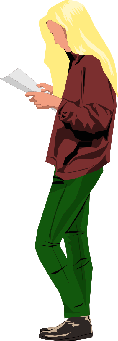 Woman reading clipart