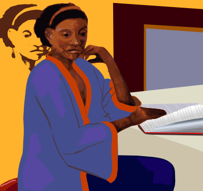 Woman Reading a Book clipart