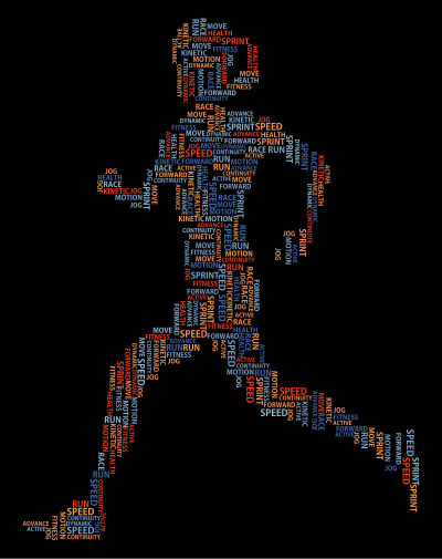 Woman Running Word Cloud clipart