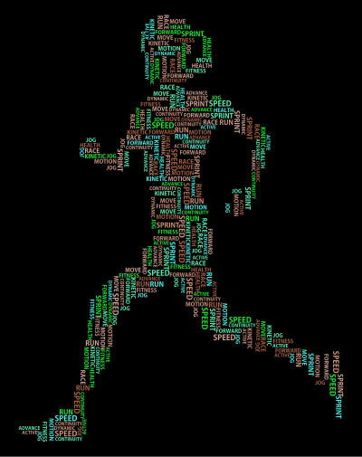 Woman Running Word Cloud Variation 2 clipart