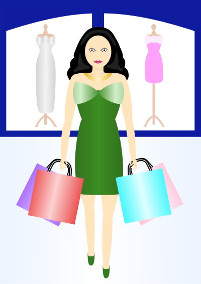 Woman shopping clipart