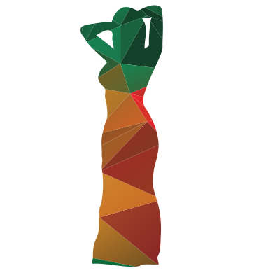 Woman silhouette low-poly pattern clipart