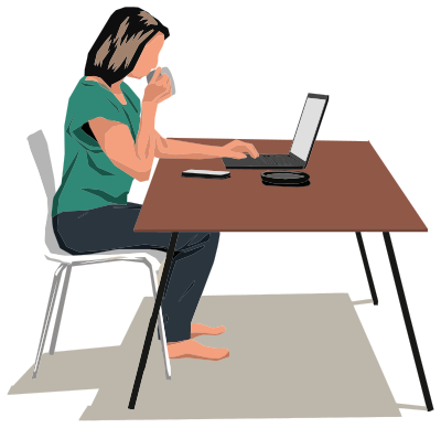Woman Sitting At Table clipart