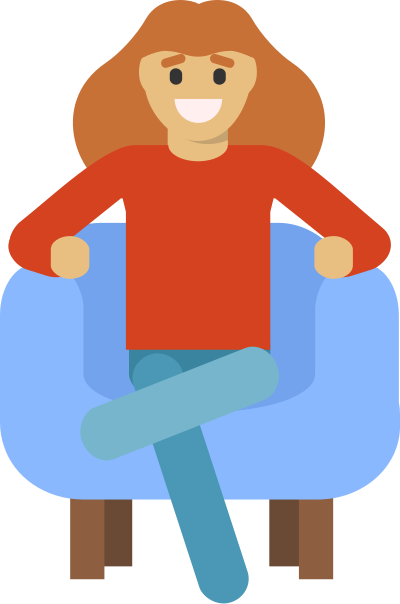 Woman sitting in a comfy chair clipart