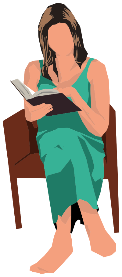 Woman Sitting In Chair Reading clipart