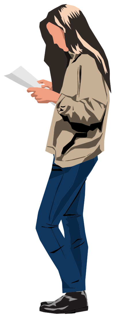 Woman Standing Up Reading clipart