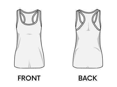 Woman T-shirt swimmer back template clipart