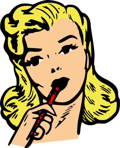 Woman thinking, writing clipart