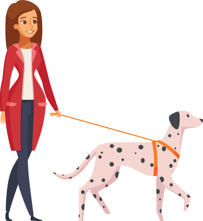 Woman Walking Dalmatian clipart