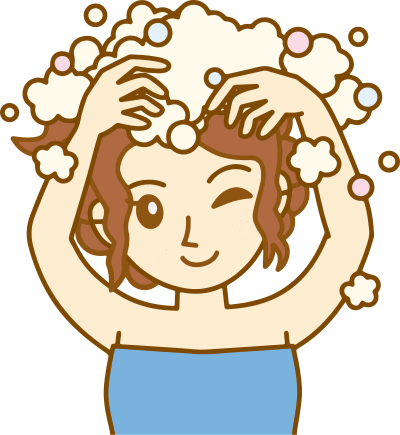 Woman Washing Hair clipart