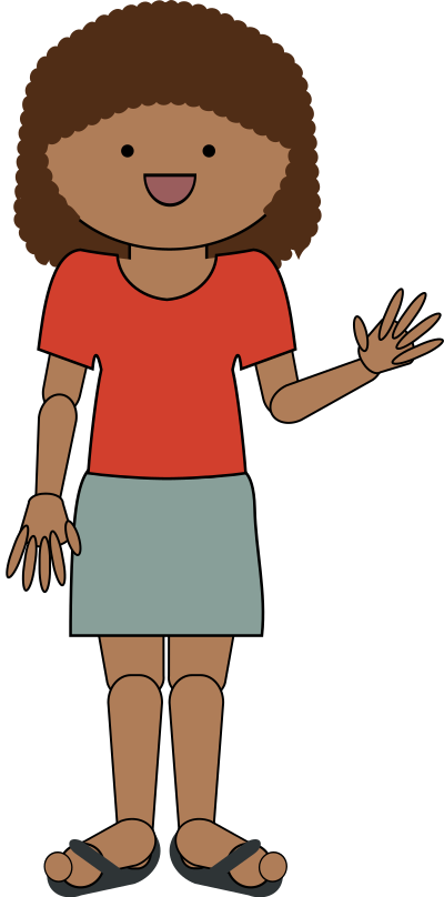 Woman waving hello clipart