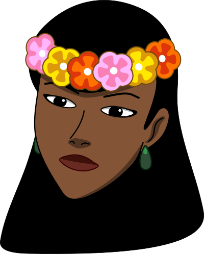 Woman wearing hawaiian lei clipart