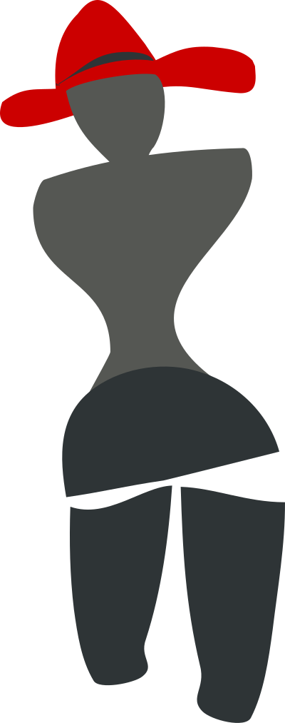 Woman with a red hat clipart